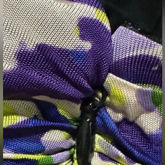 253 BCBGMAXAZRIA Runway |NWOT Purple One Shoulder Mesh Ruched Mini Dress (Sz XS) - Picture 9 of 16